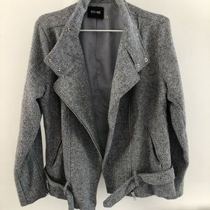 Grey Aviator Buckle Jacket